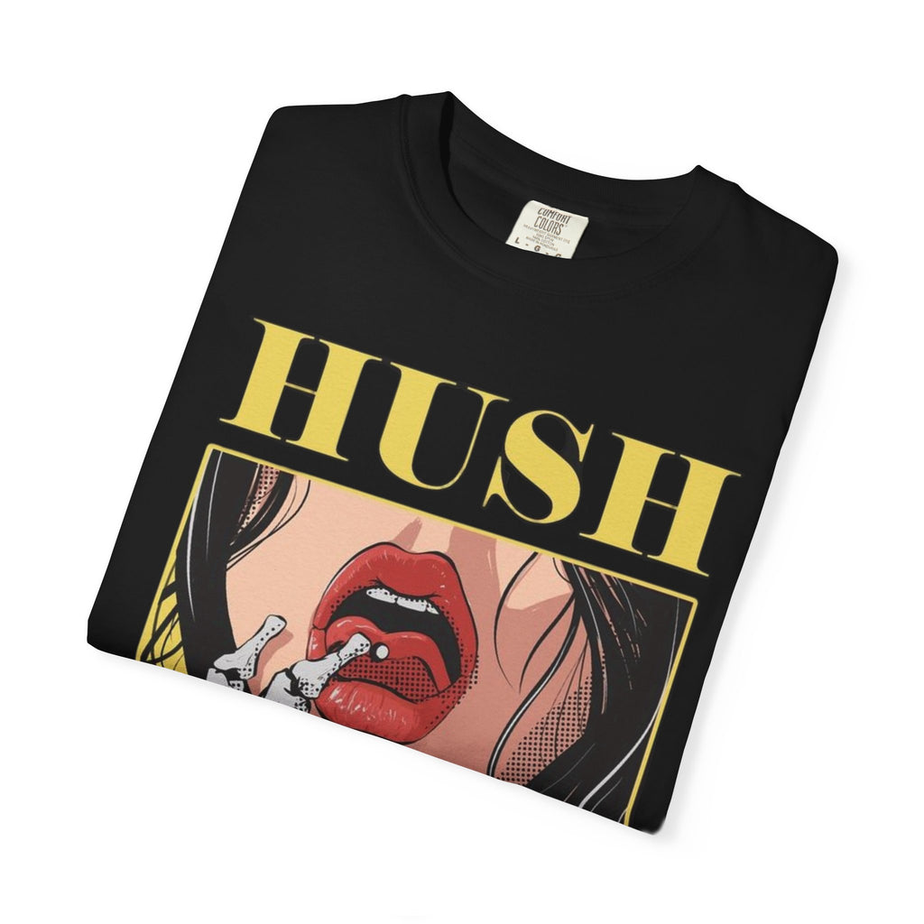 Hush Skeleton T-Shirt, Graphic Tee, Unisex Apparel, Statement Shirt, Halloween Costume, Trendy Fashion